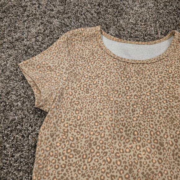 Women's American Eagle Leopard Print Crop Short Sleeve Tee | Size XS - Picture 5 of 8
